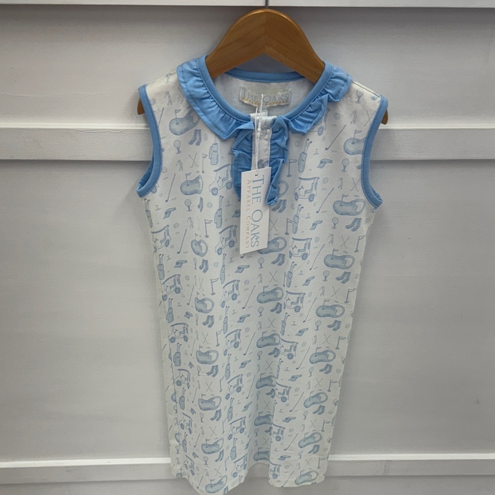 The Oaks Blue and White Kids Golf Dress